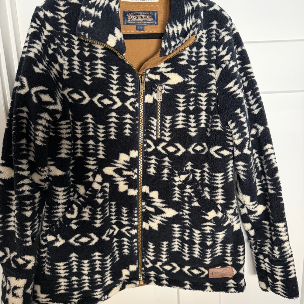 Pendleton Blue and White Fleece Jacket